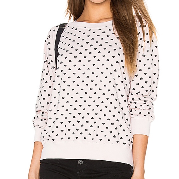 Monrow Tops - Polka Hearts Vintage Sweatshirt
